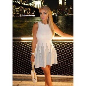 DAIMARAN Ruan Women's Short Flare Dress Slim Fit  White One Size